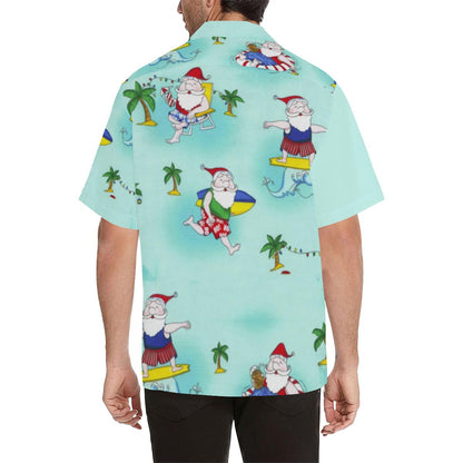 Hawaiian Shirt Christmas Maoli Kanaka Turquoise Background, Hawaiian For Gift