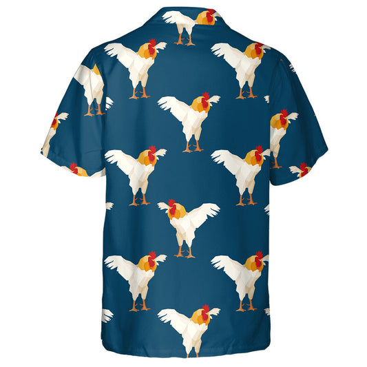 Flapping Chicken On dark Blue Background Hawaiian Shirt,Hawaiian Shirt Gift, Christmas Gift