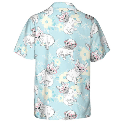 French Bulldog In The Winter Flower Garden Hawaiian Shirt, Hawaiian Shirt Gift, Christmas Gift