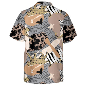 Abstract Animal Skins Leopards And Geometric Shapes Hawaiian Shirt, Hawaiian Shirt Gift, Christmas Gift