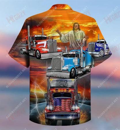 Beannaíonn Íosa do Tiománaithe leoraí Léine Gearr Haváís Laethanta Saoire Léinte T Haváíacha Léinte haváíais Oirbheartaíochta Léinte haváíais do Mhná, Bronntanas Léine Haváíais, Bronntanas Nollag