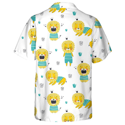 Funny Animal Lion In Diferrent Emotions Hawaiian Shirt,Hawaiian Shirt Gift, Christmas Gift