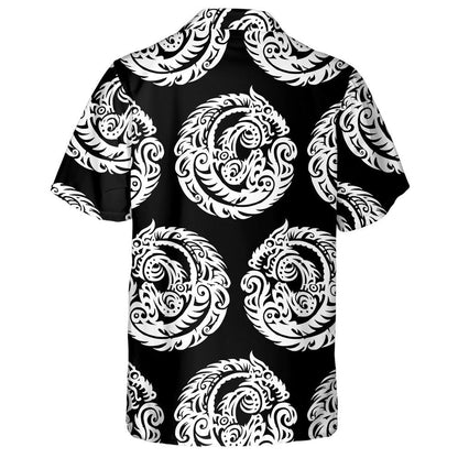 Figure Of A Wolf Amulet Hand Drawn Hawaiian Shirt, Hawaiian Shirt Gift, Christmas Gift