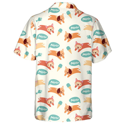 Cat Lover In Summer With Ice Cream Hawaiian Shirt, Hawaiian Shirt Gift, Christmas Gift