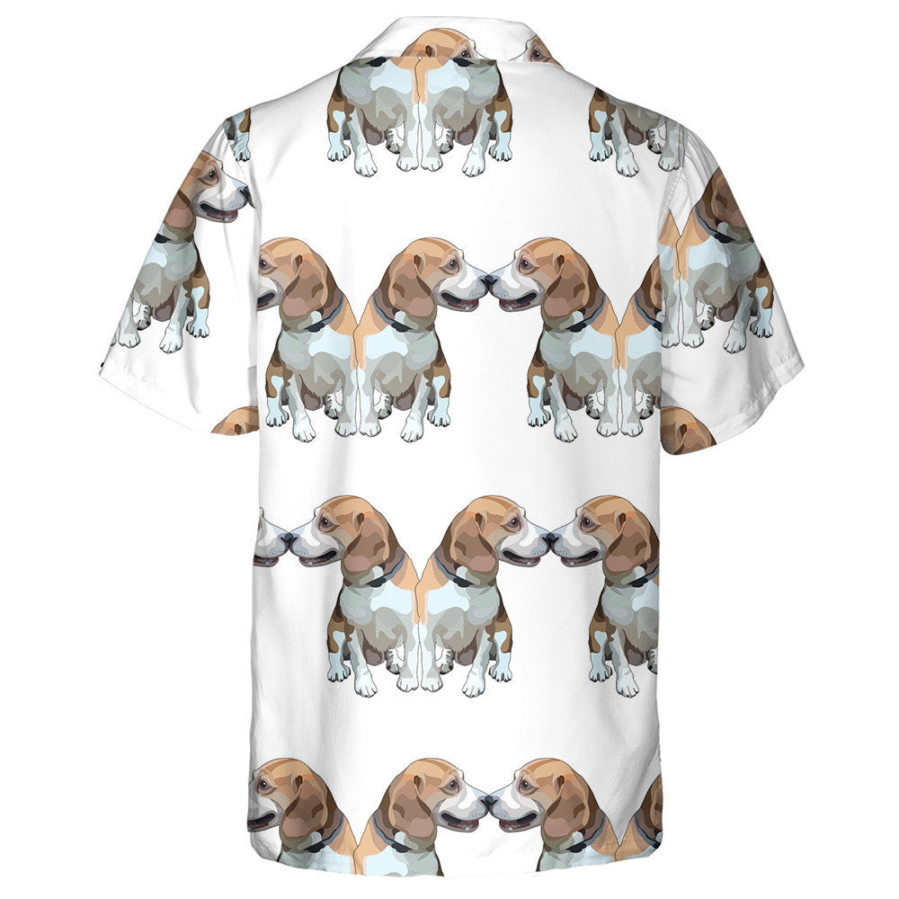 Love Day Background With Beagles Hawaiian Shirt, Hawaiian For Gift