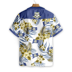Connecticut Proud On White Background Pattern Hawaiian Shirt,t,Hawaiian Shirt Gift, Christmas Gift