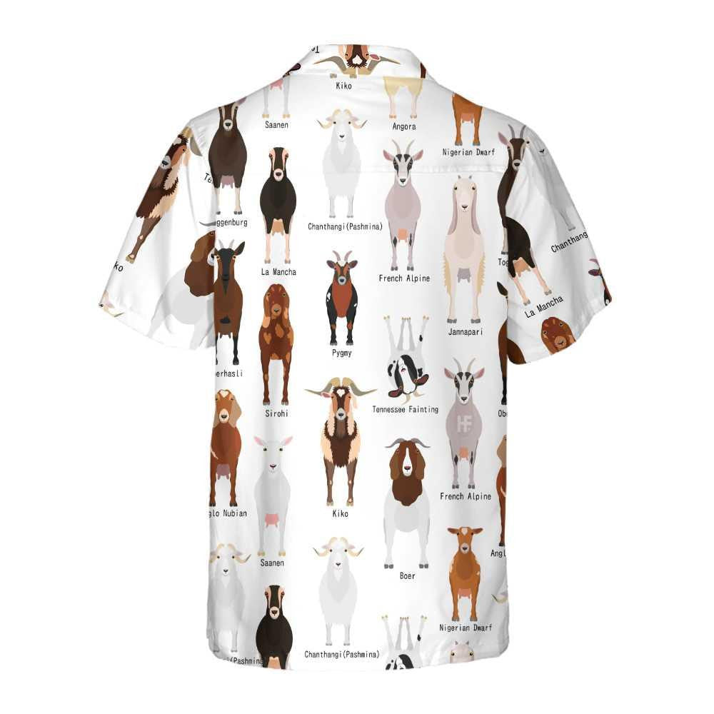 Goat Breeds Cartoon Collection Hawaiian Shirt,Hawaiian Shirt Gift, Christmas Gift