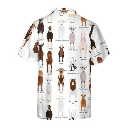 Goat Breeds Cartoon Collection Hawaiian Shirt,Hawaiian Shirt Gift, Christmas Gift