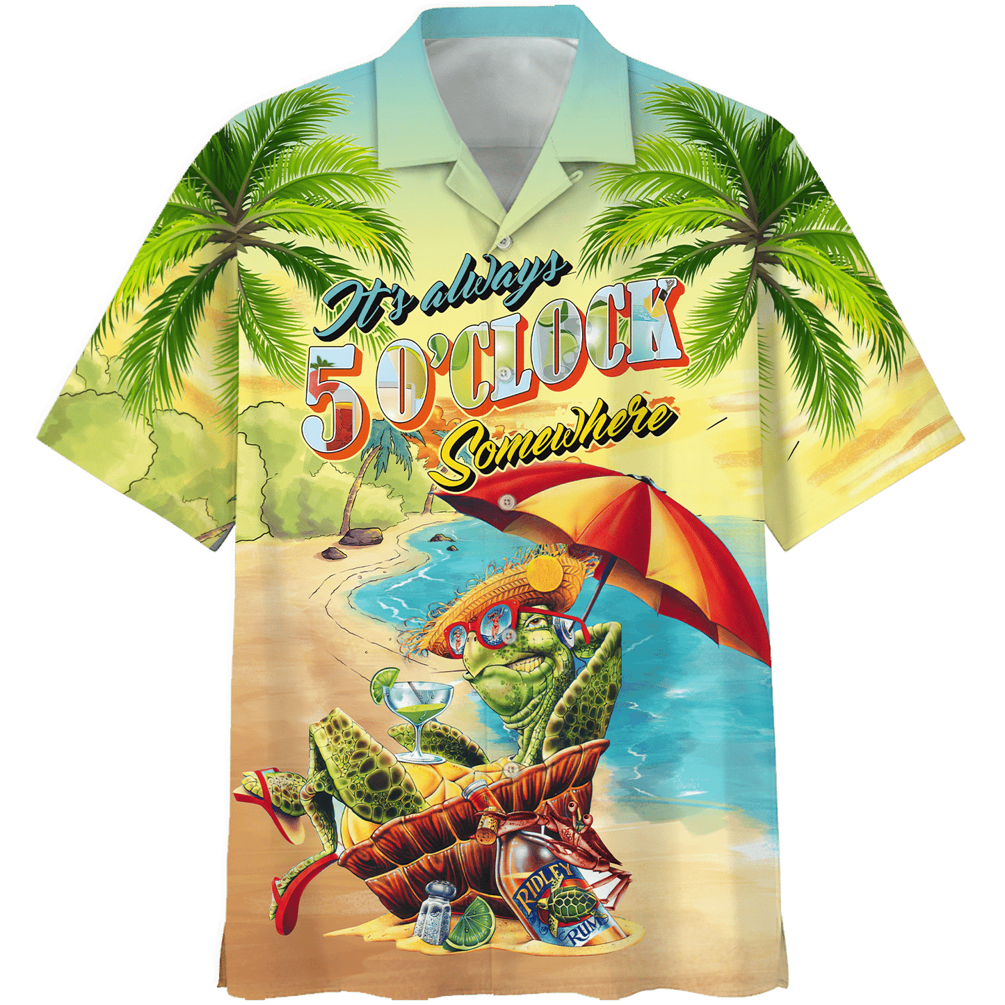 Turtle Chilling On The Beach Design Hawaiian Shirt, Hawaiian For Gift