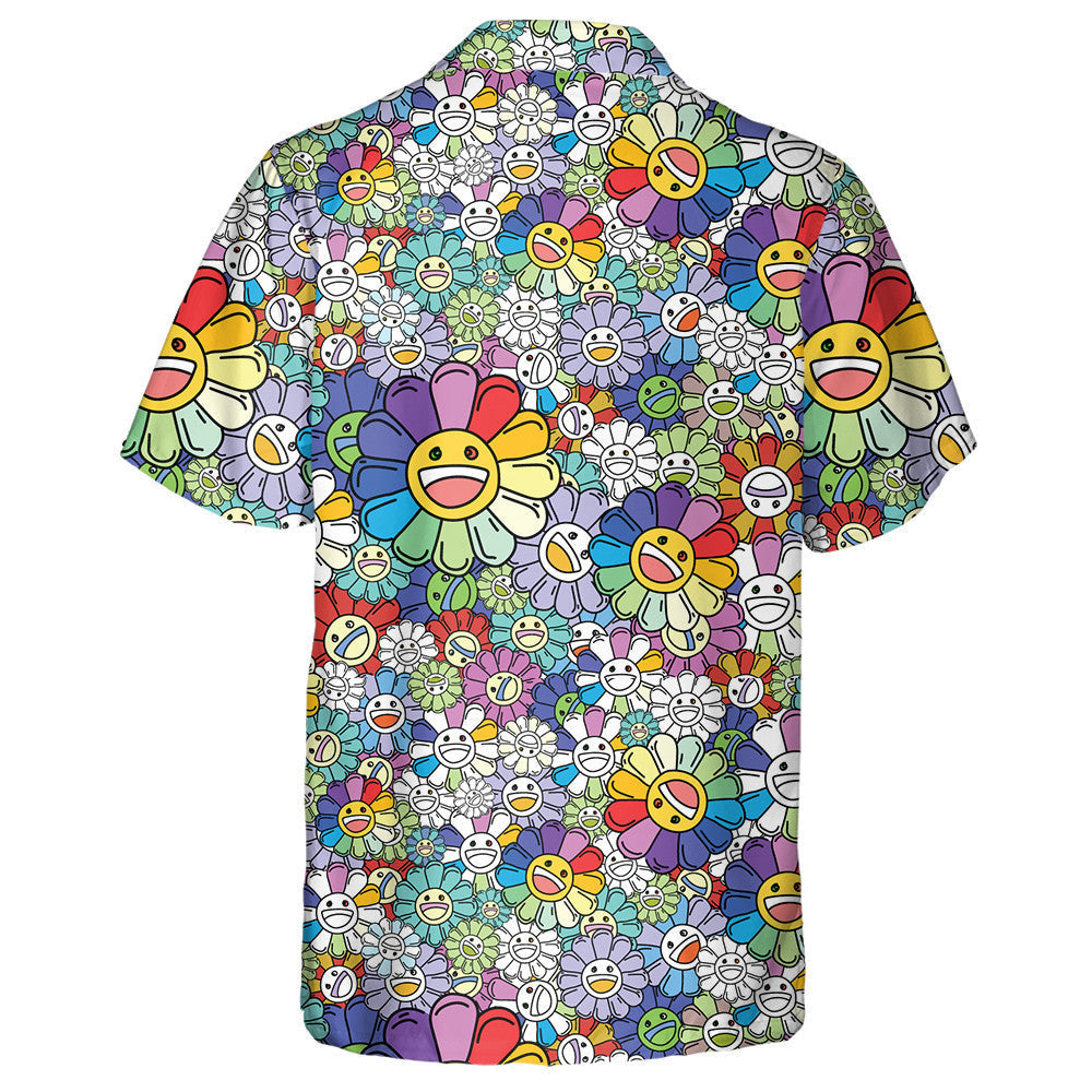 Aghaidh miongháire lus na gréine tuar ceatha gleoite Léine Haváís Stíl Doodle, Bronntanas Léine Haváís, Bronntanas Nollag