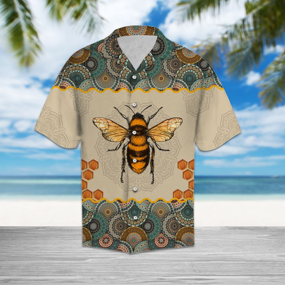 Bee Mandala Ar Phatrún Fráma Ciorcail Paistí Dathúla Léine Haváís, Bronntanas Léine Haváíais, Bronntanas Nollag
