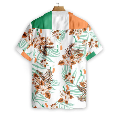 Ireland Proud With White Background Pattern Hawaiian Shirt, Hawaiian For Gift