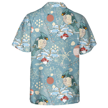 Little Red Cardinal Bird Winter In Woodland Hawaiian Shirt, Hawaiian Shirt Gift, Christmas Gift