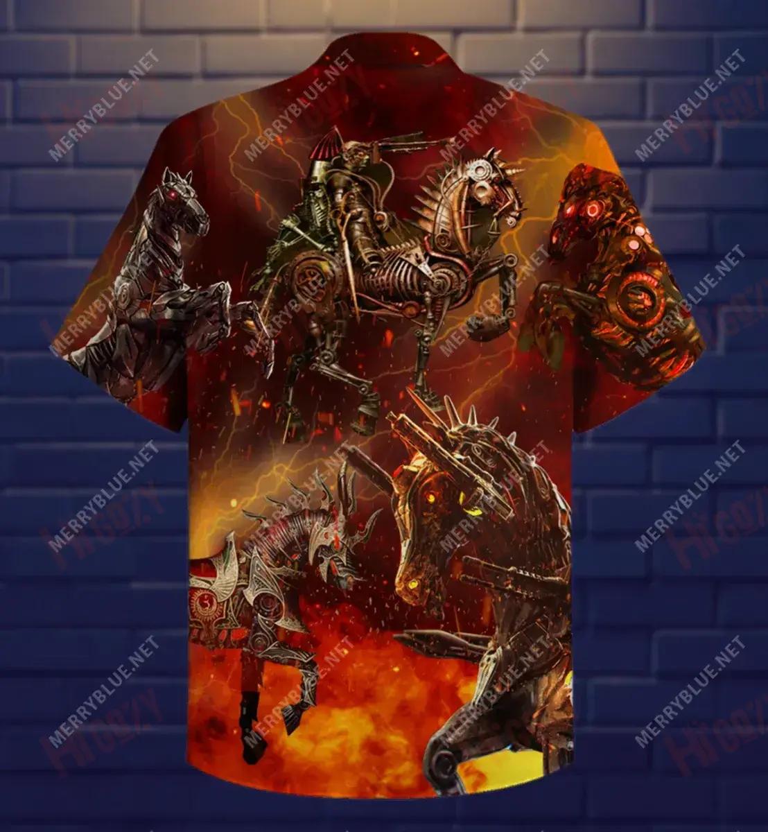 Armúr Capall Ridirí Léine Muinchille Gearr Unisex Caitheamh aimsire T Léinte Haváís Oirbheartaíochta Léine Haváise Léinte Greannmhar haváíais, Bronntanas Léine haváíais, Bronntanas Nollag