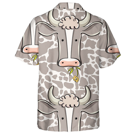 Cow Head With Cow Skin Doodle Style Hawaiian Shirt, Hawaiian Shirt Gift, Christmas Gift