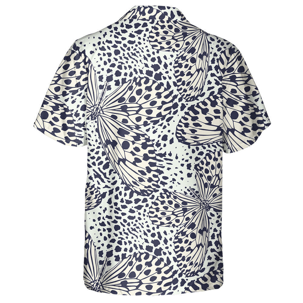 Butterfly On Leopard In Vintage Style Hawaiian Shirt, Hawaiian For Gift