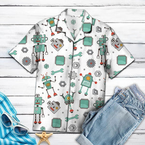 Amazing Robot Repaired Equipment Pattern Hawaiian Shirt, Hawaiian For Gift