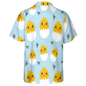 Adorable Yellow Chicken With Egg Shell Hawaiian Shirt, Hawaiian For Gift