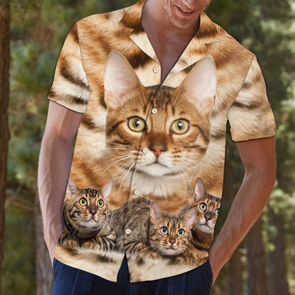 Bengal Bronntanas Portráidíochta Cat Mór Do Leannán Peataí Léine Haváís, Bronntanas Léine Haváís, Bronntanas Nollag