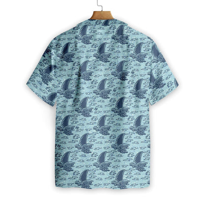 Shark Pattern In The Ocean Hawaiian Shirt,Hawaiian Shirt Gift, Christmas Gift