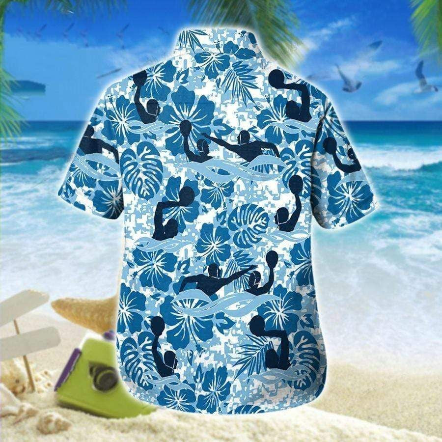 Water Polo And Tropical Hibiscus Design Hawaiian Shirt, Hwaiian For Gift