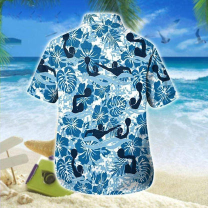 Water Polo And Tropical Hibiscus Design Hawaiian Shirt, Hwaiian For Gift