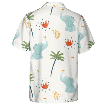 Baby Cute Elephant With Tropical Plants Hawaiian Shirt, Hawaiian For Gift