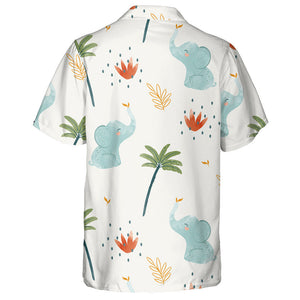 Baby Cute Elephant With Tropical Plants Hawaiian Shirt, Hawaiian For Gift