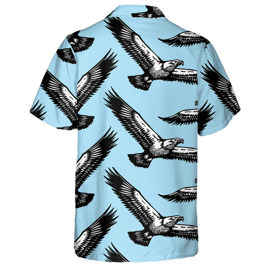 Black And White Eagles Flying In The Sky Hawaiian Shirt, Hawaiian Shirt Gift, Christmas Gift