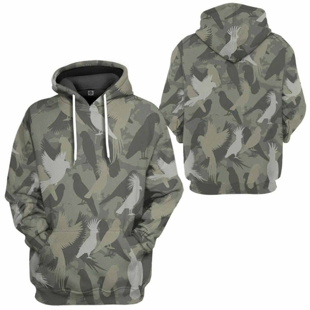 3D Parrot Camo Custom Tshirt Éadaí Hoodie