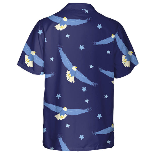 Eagles Soaring In The Night Sky And Stars Hawaiian Shirt, Hawaiian Shirt Gift, Christmas Gift