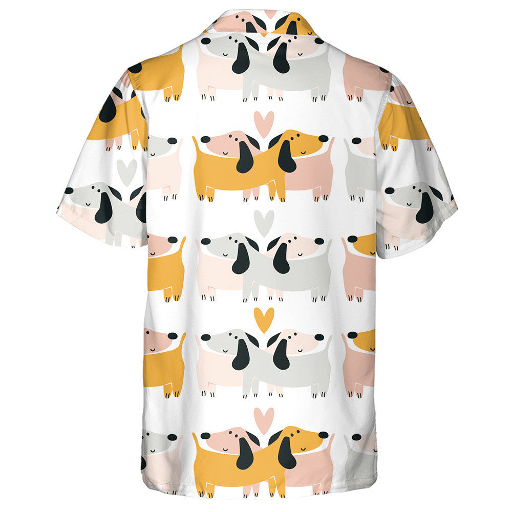 Cute Couple Of Loving Dogs Isolated Background Hawaiian Shirt, Hawaiian Shirt Gift, Christmas Gift