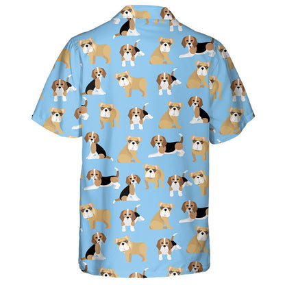 Bulldog Agus Beagle ar Chúlra Gorm Léine Haváí, Haváis mar Bhronntanas