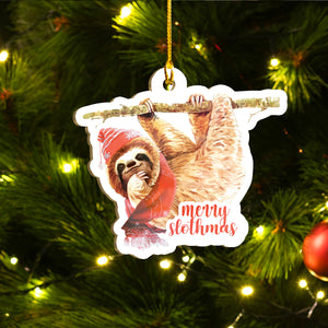 Merry Slothmas Ornaments Set, Funny Sloth Ornaments, Christmas Ornaments Family Gift Idea For Sloth Lover