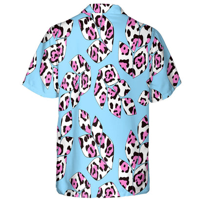 Modern Trendy Branch Leaves With Leopard Spots Hawaiian Shirt, Hawaiian Shirt Gift, Christmas Gift