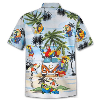 Dearadh Parrot Faint Ar an Trá Léine Haváís, Bronntanas Léine Haváíais, Bronntanas Nollag