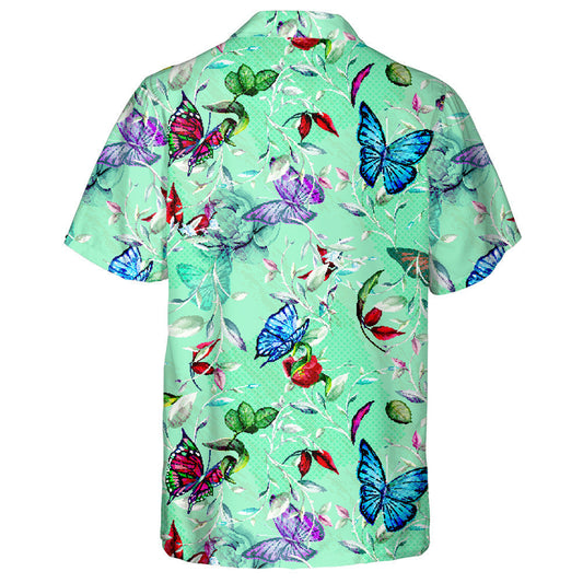 Bláth Peony Lámhtharraingthe Le Léine Haváíach Duilleog Agus Féileacán, Bronntanas Léine Haváís, Bronntanas Nollag