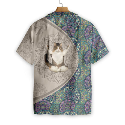 Cat Yoga Unique Flower Pattern Nice Design Hawaiian Shirt, Hawaiian Shirt Gift, Christmas Gift