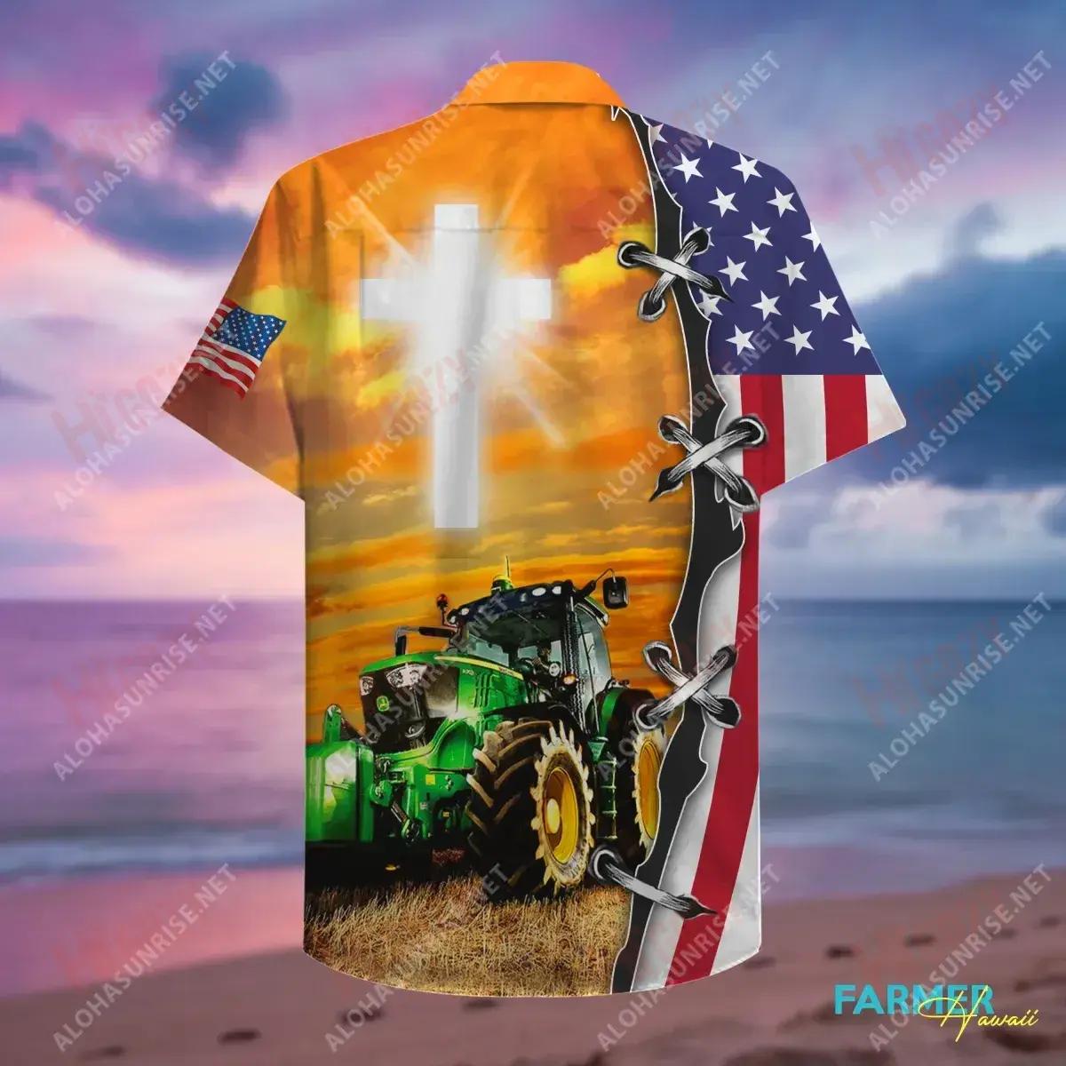 Bródúil as Bheith i bhFeirmeoir Léine Haváí Unisex Muinchille Farraige Léinte Haváís Saincheaptha Léinte haváíais d'Fhir, Bronntanas Léine Haváís, Bronntanas Nollag