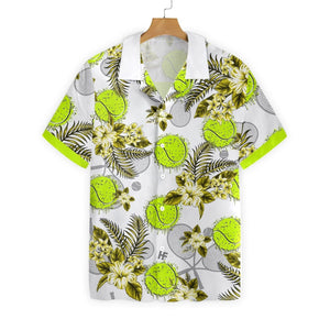 Tennis Ball And Racket Seamless Custom Name Hawaiian Shirt, Hawaiian Shirt Gift, Christmas Gift