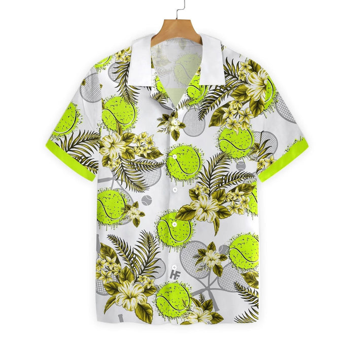Tennis Ball And Racket Seamless Custom Name Hawaiian Shirt, Hawaiian Shirt Gift, Christmas Gift