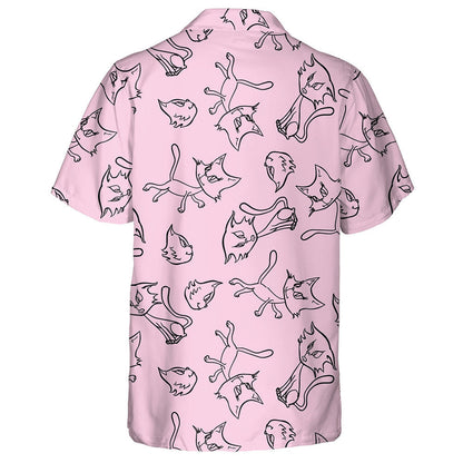 Cunning And Cute Cats On A Pink Background Hawaiian Shirt, Christmas Gift