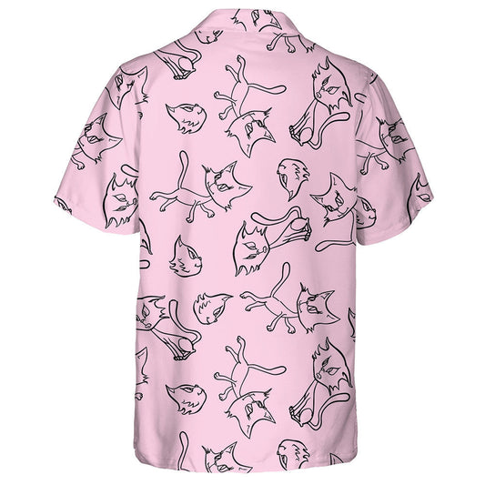 Cunning And Cute Cats On A Pink Background Hawaiian Shirt, Christmas Gift