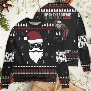 Christmas Santa Up On The Rooftop Click Click Click Santa Claus Ugly Christmas Sweater, Christmas Gift, Gift Christmas 2024