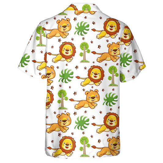 Fás Agus Leanaí Lion Le Crainn Duilleoga Agus Conaire Léine Haváís, Bronntanas Léine Haváís, Bronntanas Nollag