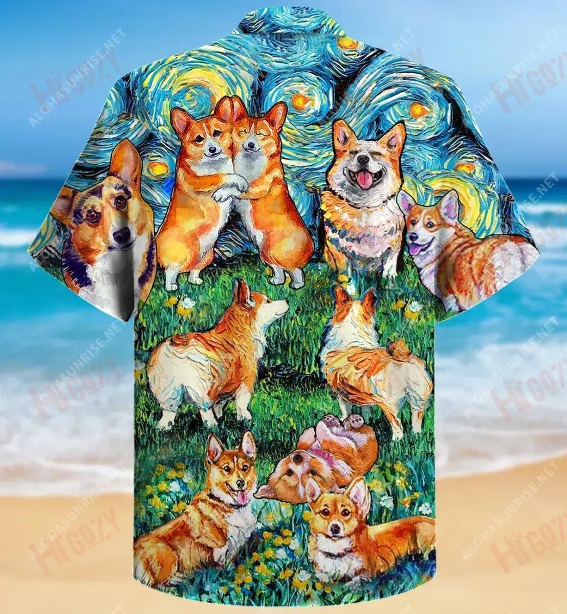 Is Fearr An Saol Le Corgi Léine Gearr Muinchille Unisex Léinte T Aigéan Na Léinte Haváís is Fearr Léinte Greannmhar haváís, Bronntanas Léine haváíais, Bronntanas Nollag