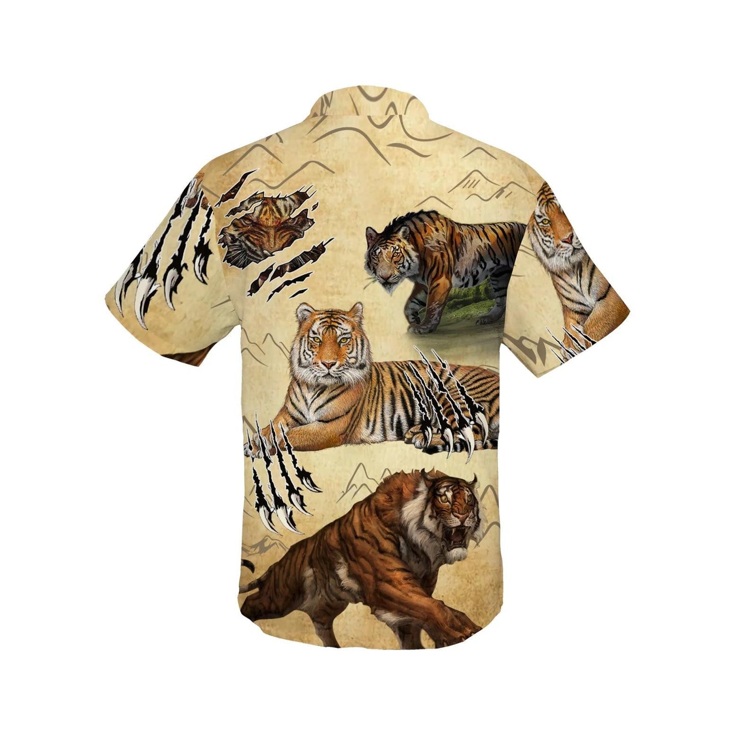 Wild Animal Tiger Claw Mountain Hawaiian Shirt, Hwaiian For Gift