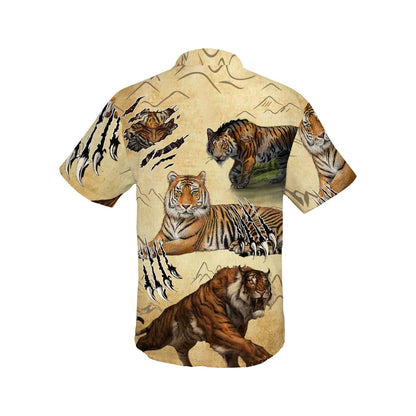 Wild Animal Tiger Claw Mountain Hawaiian Shirt, Hwaiian For Gift