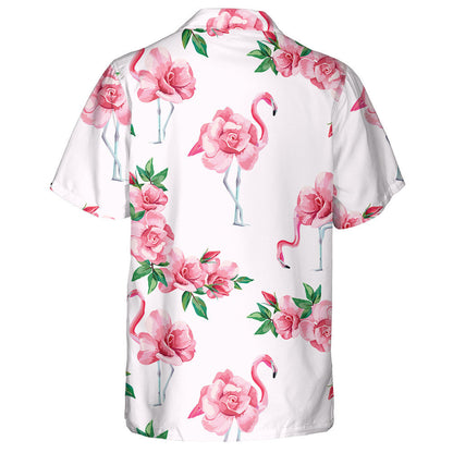 Special Flamingo With Tropic Pink Rose Hawaiian Shirt,Hawaiian Shirt Gift, Christmas Gift