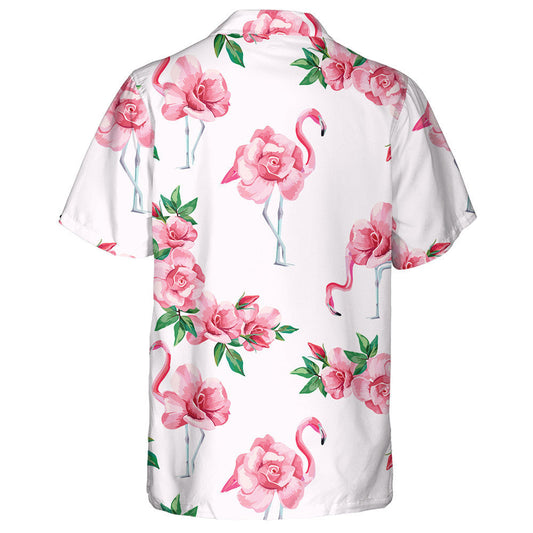 Special Flamingo With Tropic Pink Rose Hawaiian Shirt,Hawaiian Shirt Gift, Christmas Gift